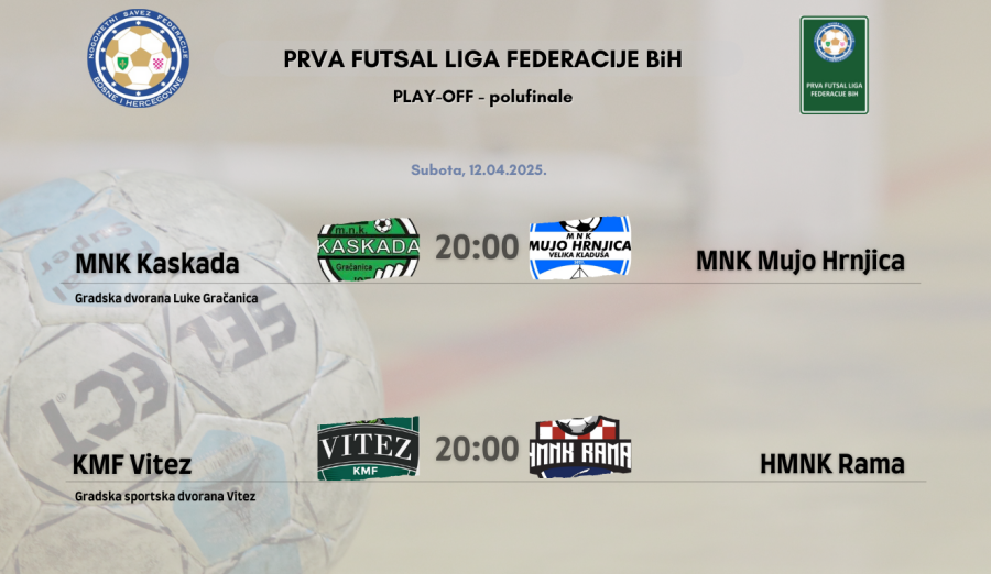Delegiranje revanš polufinalnih utakmica play-offa Prve futsal lige FBiH
