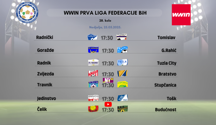 Delegiranje 28. kola WWIN Prve lige Federacije BiH